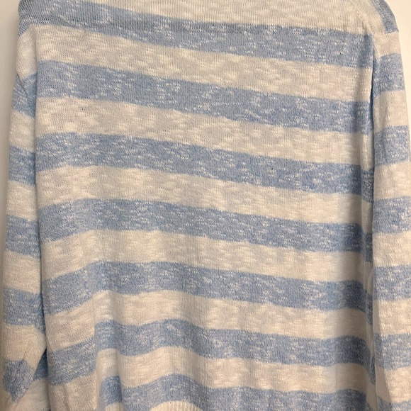 Lightweight Blue and White Striped J Crew Sweater - Picture 3 of 3